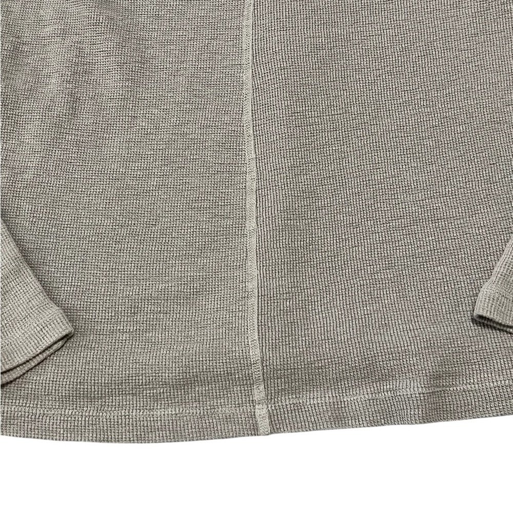 James Perse standard taupe scoop neck long sleeve cotton Henley top Made in USA - Picture 4 of 9